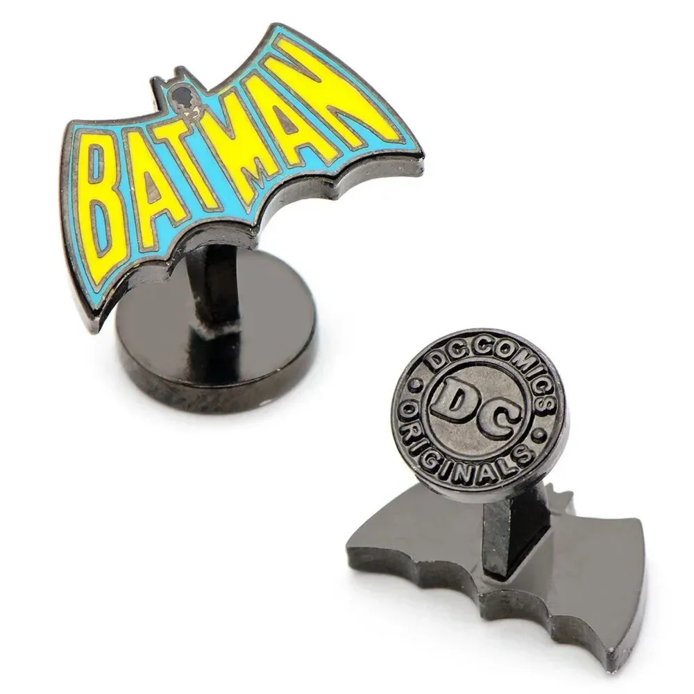 Batman Vintage Logo Enamel Cufflinks — DC Comics Originals Officially Licensed